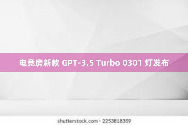 电竞房新款 GPT-3.5 Turbo 0301 灯发布
